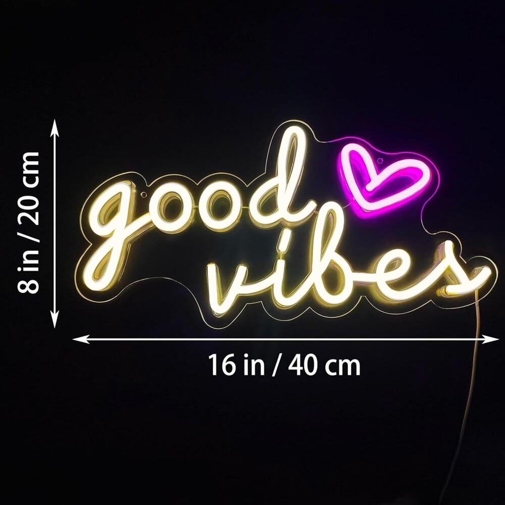 Good Vibes Neon Signs for Wall Decor, Neon Lights Sign(HM016)